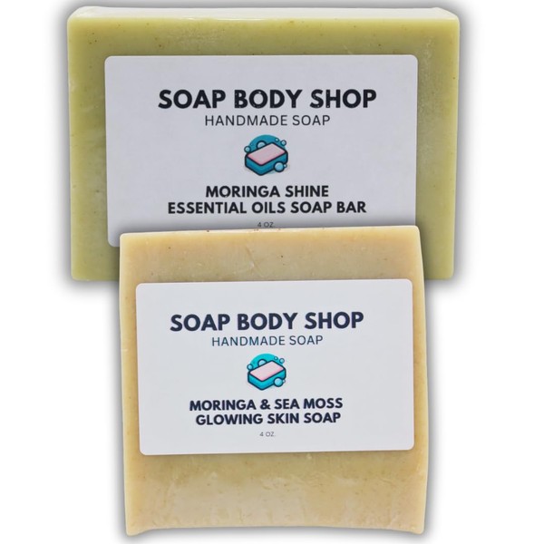 Moringa Soap Set with Goat’s Milk – 2-Piece Handmade Face