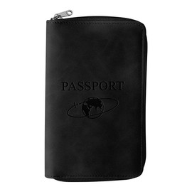 Lotsdonxia Slim PU Leather Passport Holder – Compact Travel Wallet, RFID Document Organiser with Card Slots, Holiday or Business Essential for Men and Women (Black)
