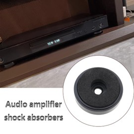 YINETTECH 10 Pieces Amplifier Pads Feet Audio Floor Mat Speaker Floor Protector Speaker Vibration Absorber Compatible with Soundbar Speaker Stands (Black)