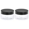 sourcing map Round Plastic Jars with Black Screw Top Lid,