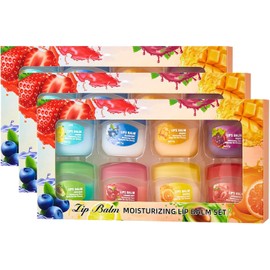 8PC Bálsamo Labial Hidratante con Aceite de Coco y Vitaminas