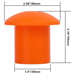 KEILEOHO 25 PCS Orange Plastic Mushroom Rebar Caps - #3-#7, 10M - 25M