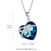 "Sweet Heart"925 Sterling Silver Necklace 16"-18" Blue Crystal AAA Zirconia