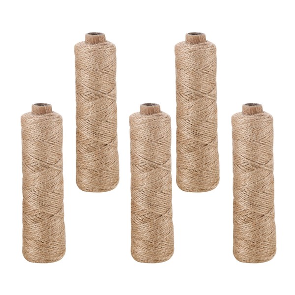 500 m Jute Twine, 1.5 mm Jute Yarn Cord, 100% Natural Jute Twine Cord, Brown Hemp Rope, Natural Fibre Packaging Material, Ideal for DIY Crafts Garden Decoration