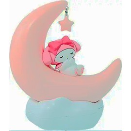 noxozoqm Cute Moon Night Light, Kawwai LED Light Desk Lamp, Bedroom Decor Rechargeable Birthday Present Surprise Gift for Girls Friends (Pink Light)