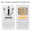 AutJrny 11.8-Inch Vertical Bamboo Steamer Basket, 2-Tier with Stainless Steel