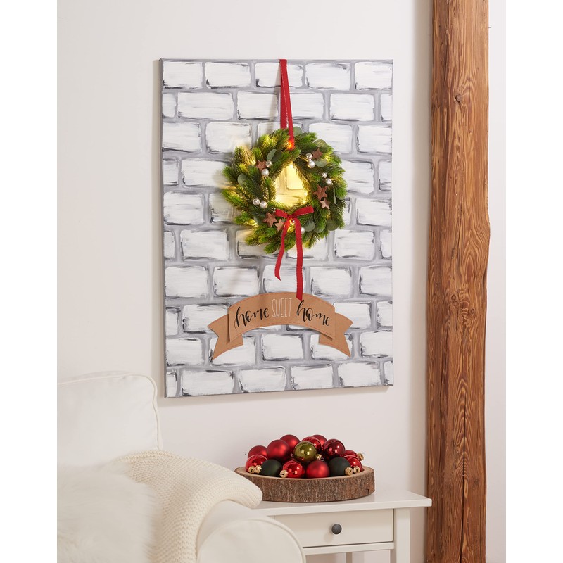 VBS Pina Fir Wreath, Plastic Fir Wreath, Diameter 30 cm,