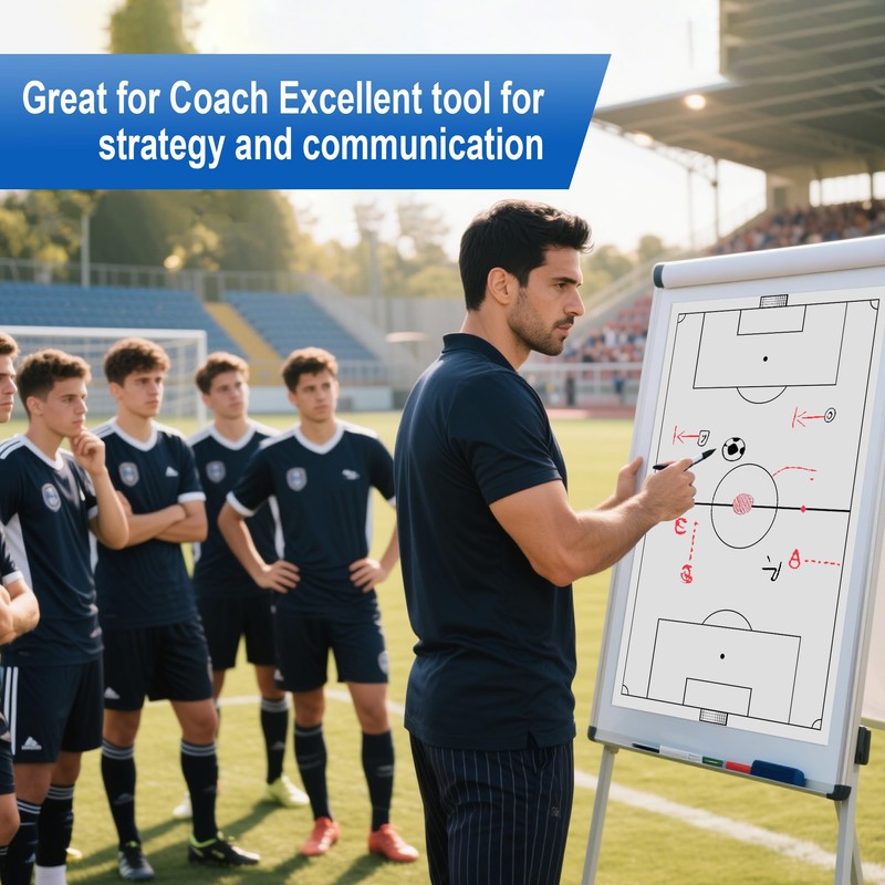 2 Piece Large Magnetic Soccer Coaches Clipboard,White Dry Erase Coaching