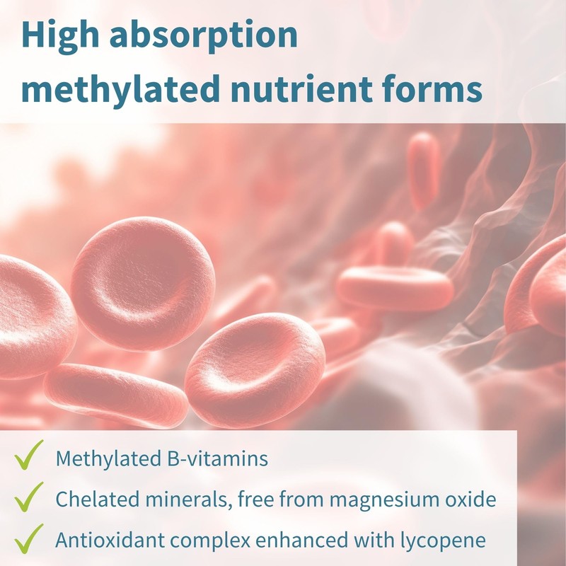 Methylated Men's Multivitamin, MTHFR Supplement with Active B-Vitamins, Enhanced with
