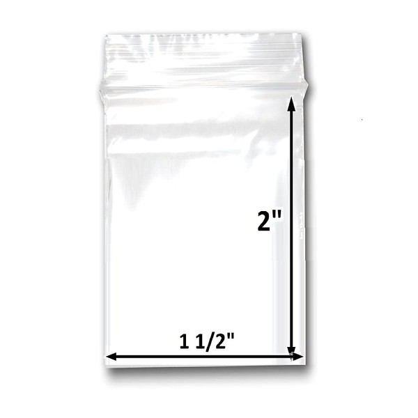 200 Bags of 1.5" x 2" 2 Mil Clear Plastic