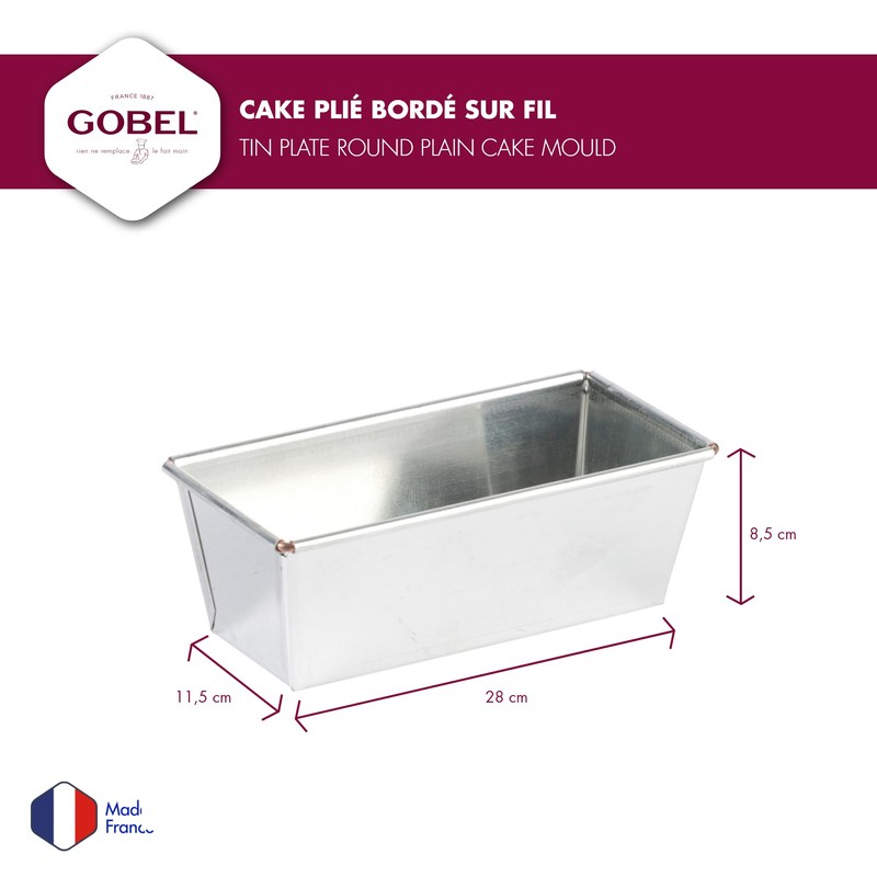 Gobel 123650 Loaf Tin Folded Iron White Hemmed on Thread