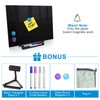 Black Magnetic Glass Board Desktop Easel, 16x12 Black Dry Erase