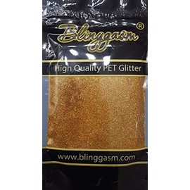 Blinggasm Premium Solvent Resistant Polyester Glitter 3.5 oz by Weight .008 or .015 for Tumblers Decoration Crafts Nails Cosmetics Body Paint (Holographic #4 LB201 Red Gold, .015 (1/64") 3.5 oz)