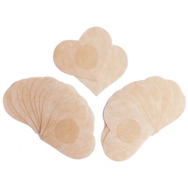 DoHope Disposable Nipple Covers Non Woven Adhesive No Show Breast Petal Pasties (10 Pairs, Heart Shape)