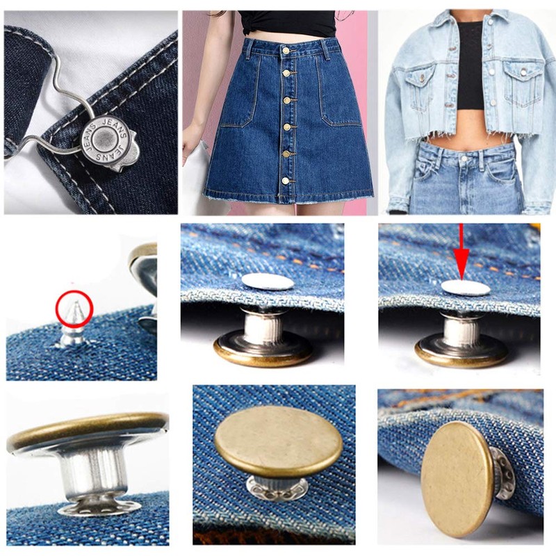 Gasea 80 Sets 8 Styles 17mm Jeans Buttons Tack Buttons
