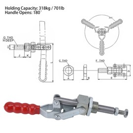 Push Pull Toggle Clamp, 318kg / 700lbs Holding Capacity Heavy Duty Push Pull Type Toggle Clamp, Quick Release Push Pull Clamp for Woodworking, Wielding