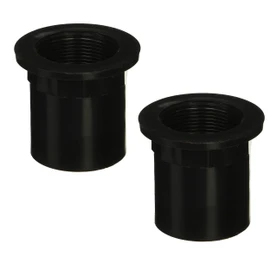 Westbrass 442A-2 1-1/2" NPMS Thread x 2-1/2" Straight Tub Drain Adapter with Slip Inlet, Sch 40 ABS Black (2-Pack)
