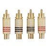 4x Lötfreie Cinch-stecker Koaxial-stecker Video/Audio Gold Farbe Rot/Schwarz