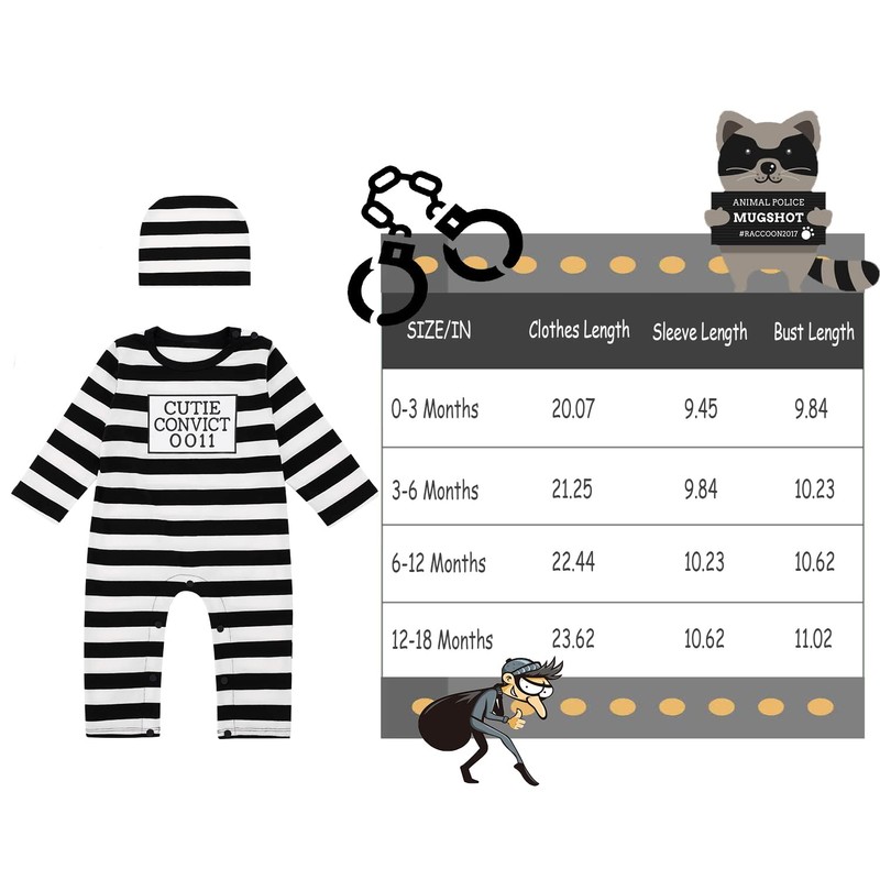 LENSOUS - Disfraz de policía para bebés y niñas, Prisionero