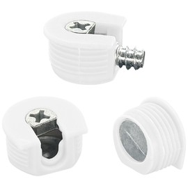 30 PCS Furniture Connectors Eccentric Cam Lock,Funiture Connection Fixing Screws (White)