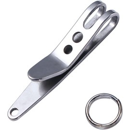 Silver Mini Pocket EDC Clip Small Mountaineering Hook, Stainless Steel Pocket Clip Key Buckles Flashlight Clip Outdoor Gadgets Keychain Carabiners