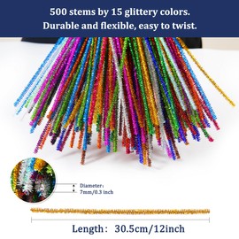 Pipe Cleaners, Pipe Cleaners Craft, Arts and Crafts, Crafts, Craft Supplies, Art Supplies (1000 Golden Glitter Pipe Cleaners)…