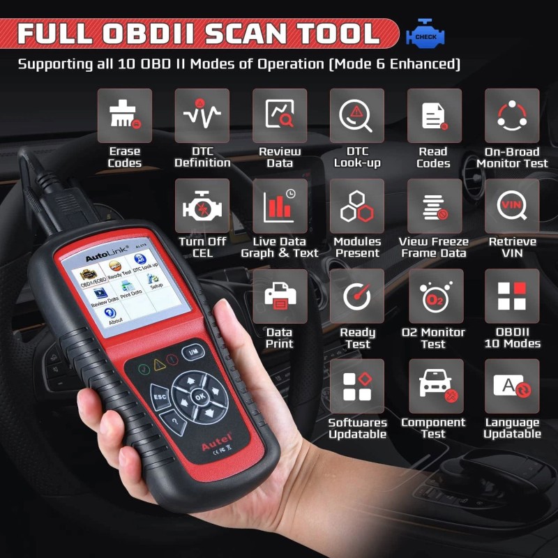 Autel AutoLink AL519 OBD2 Scanner Car Diagnostic Tool Code Reader