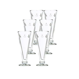La Rochere Napoleon Bee Champagne Flutes – Bee Embossed Drinking Glasses Set for Champagne, Wine, & More – Elegant & Sturdy Champagne Glasses – Dishwasher Safe Wine Glasses Set of 6 (5,1 oz.)