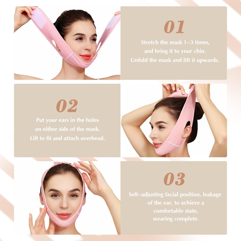 Beiskll Reusable V Line Lifting Mask with Chin Strap, V