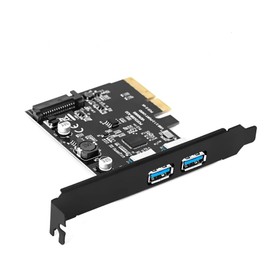YBBOTT PCI Express 4X USB 3.1 Gen 2 Dual Type A Ports Expansion Card, 10 Gbps 2 Port USB A Pcie Card Extender Adapter, Asmedia Chipset Internal USB Hub Converter for Desktop PC for Windows 7/8/10/MAC