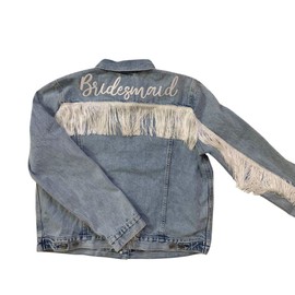 BLUE BOHO DESIGNS Large White Bridesmaid Iron-On Patch for DIY Matching Bridal Party & Bachelorette Jackets, Attire, Bags. Perfect for DIY Bridesmaid Proposal Gifts. Embroidery is Unique & Fun!