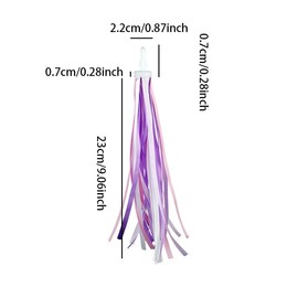 zuylikxy 2 Pairs Bike Streamers,Tassels for Kids' Bicycle Handlebars, Scooter Accessories with Grips(Powder Purple White,Blue White Purple Mixed Color)