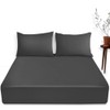 Luxury Bedding Fitted Sheet Double - Plain Dyed Charcoal Bed