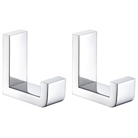 Angle Simple Towel Hooks, SUS 304 Stainless Steel Robe Coat Hooks for Bathroom Wall, Polished Chrome, 2 Pack