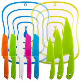 Sonku 10 Packs Kitchen Knife Set, Cooking Knives with Cutting Boards for Kids and Adults -Multi Colors