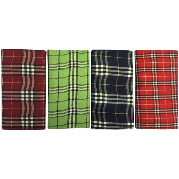 Scottish Plaid Rollup Double Pocket Tri Fold Pipe Pouch Asst Prints 1158