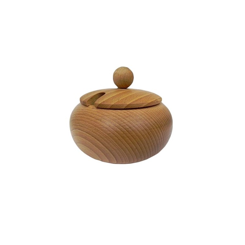 Wooden World - Large Wooden Sugar Bowl with lid Diameter