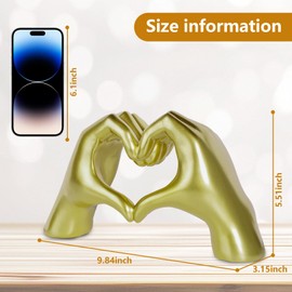 Large Taylor Lover Merch Gold Heart Hands Sculpture Birthday Decorations Gifts Living Room Bedroom Shelf Desk Coffee Table Accessories Statue Bobo Bathroom Home Decor Women Girls Mom(Large)