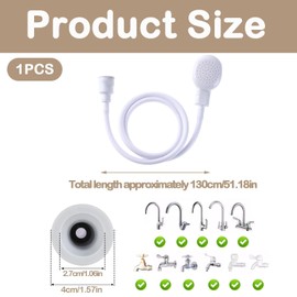 Single Tap Shower Attachment, Shower Attachment for Bath Taps, Pet Shower Sink Hose, Single Tap Shower Hose with Fit Clamp Included, for Bathing Baby, Pet, Portable Dog Shower