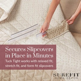 SureFit Home Décor SF47363 Tuck Tight for Loveseat Slipcovers Couch Cover Holder with Grip Strips 11.75 in. Clear