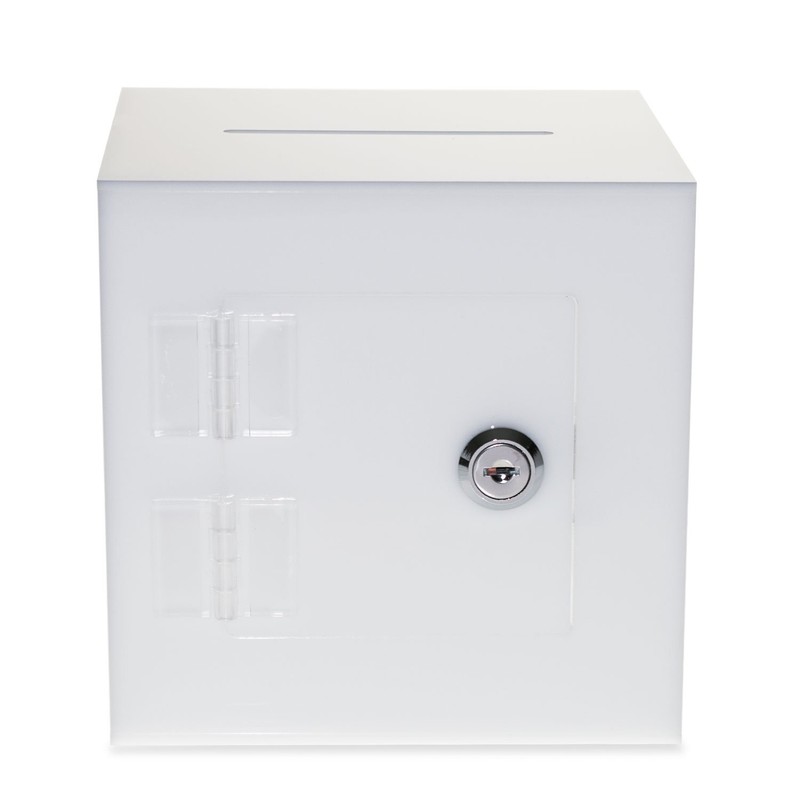 Source One Premium Acrylic Cube Donation Box with Deluxe Rear