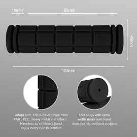 URAQT Bike Cycle Handlebar Grips, Solid Color Children's Bike Handlebars, Soft Non-Slip Bicycle Handle Grip, Rubber Handle Cover Universal Kids Bike Grips for Boys and Girls Kids Bikes(Black)