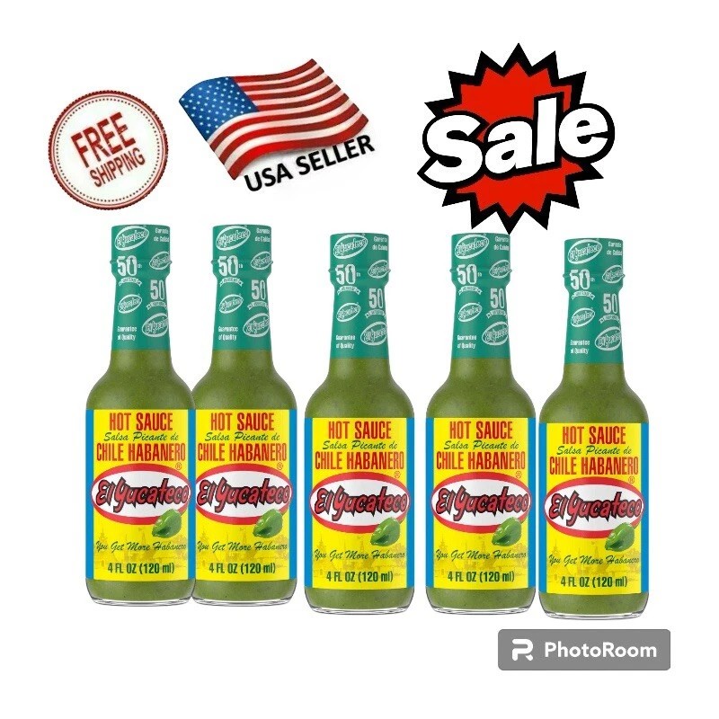 El Yucateco Sauce Habanero Green Hot - 4 Ounce (pack1,2,3,4,5