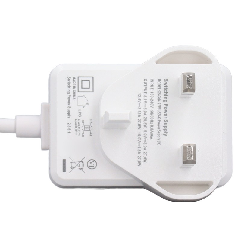 for Pi 5 Power Supply 5.1V 5A 27W PD USB