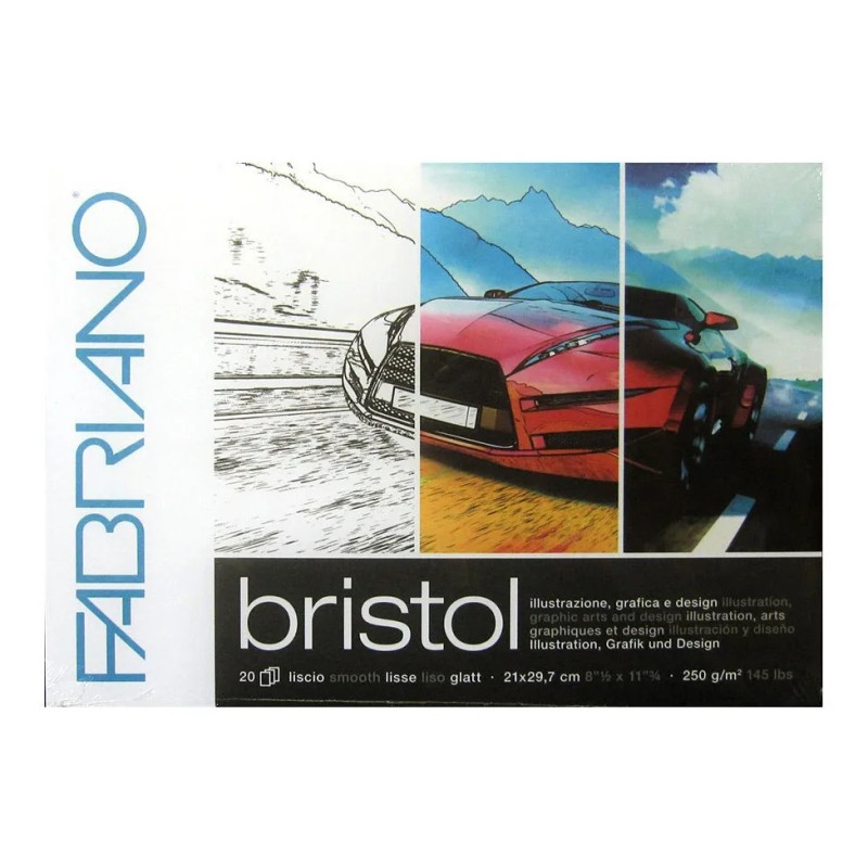 Block Dibujo Fabriano Bristol 21x29.7 20 Hojas 250g Cuaderno