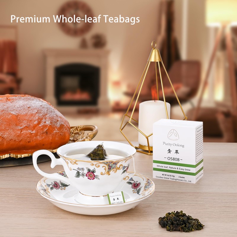 GTGLOTRA Premium Pure Oolong Tea Bag, 72 Pyramid Teabags, 100%