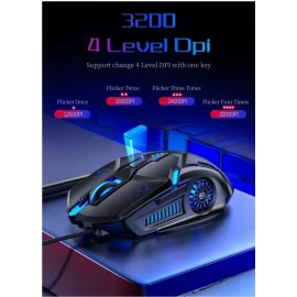 OEM Mouse Gamer Profesional Rgb 6 Botones 3200 Dpi Motor Laser