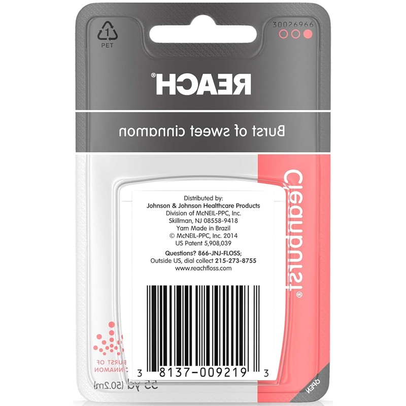 Reach Cleanburst Cinnamon Waxed Floss, 55 Yards (Pack of 4)