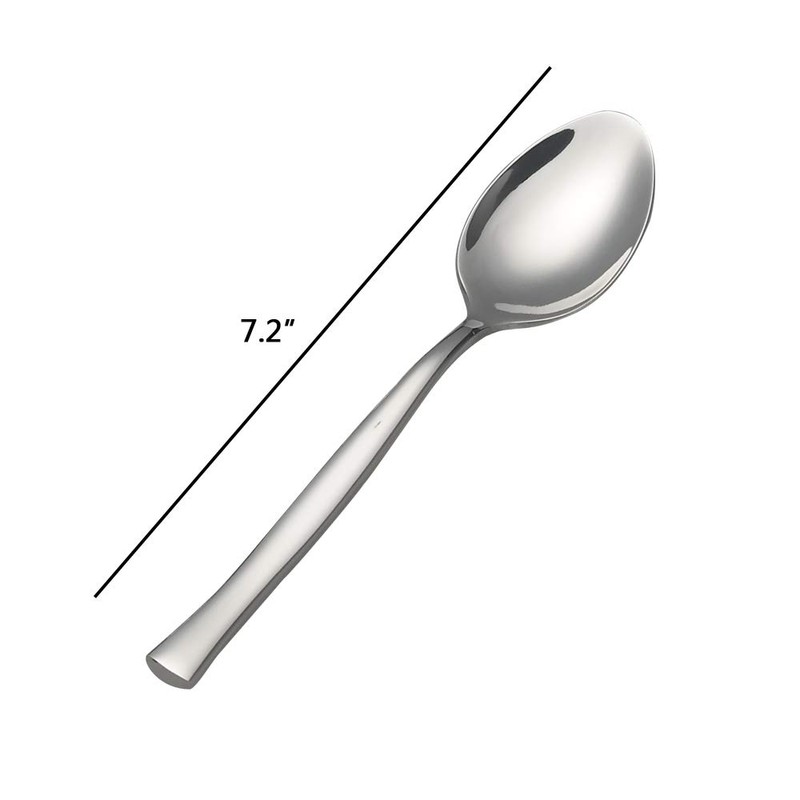 Qskely Cucharas de postre de acero inoxidable de 12 piezas,