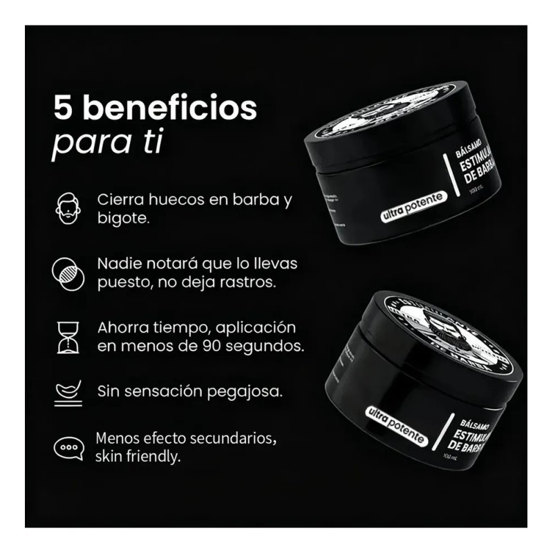 2pzs Bálsamo Ultra Potente Para Crecimiento De Barba